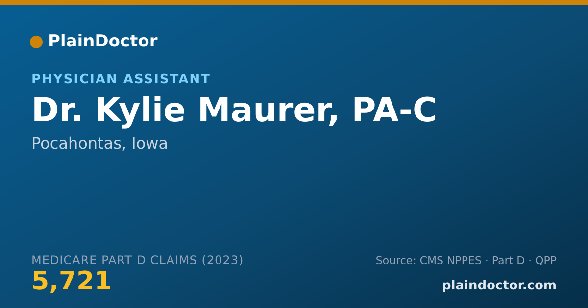 Shareable card for Kylie Maurer, PA-C - Physician Assistant, Pocahontas, IA