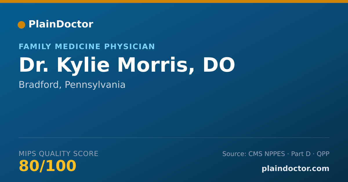 Shareable card for Kylie Morris, DO - Family Medicine Physician, Bradford, PA