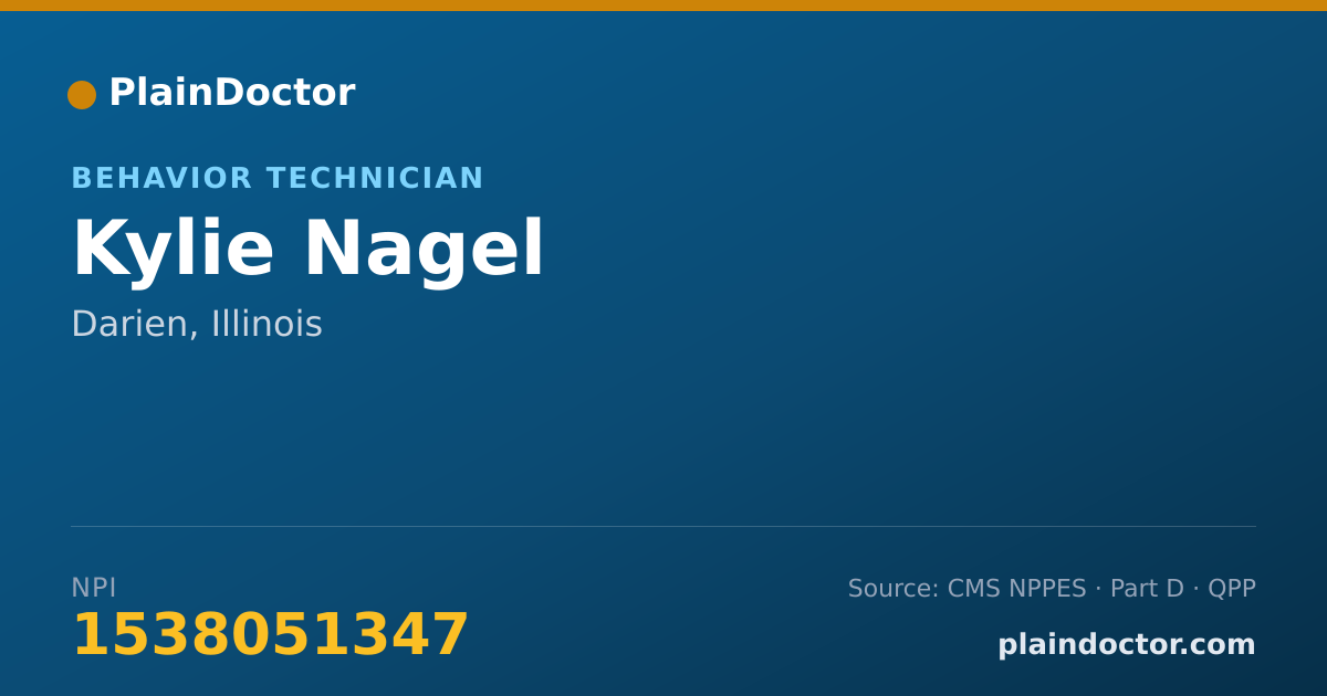 Shareable card for Kylie Nagel - Behavior Technician, Darien, IL