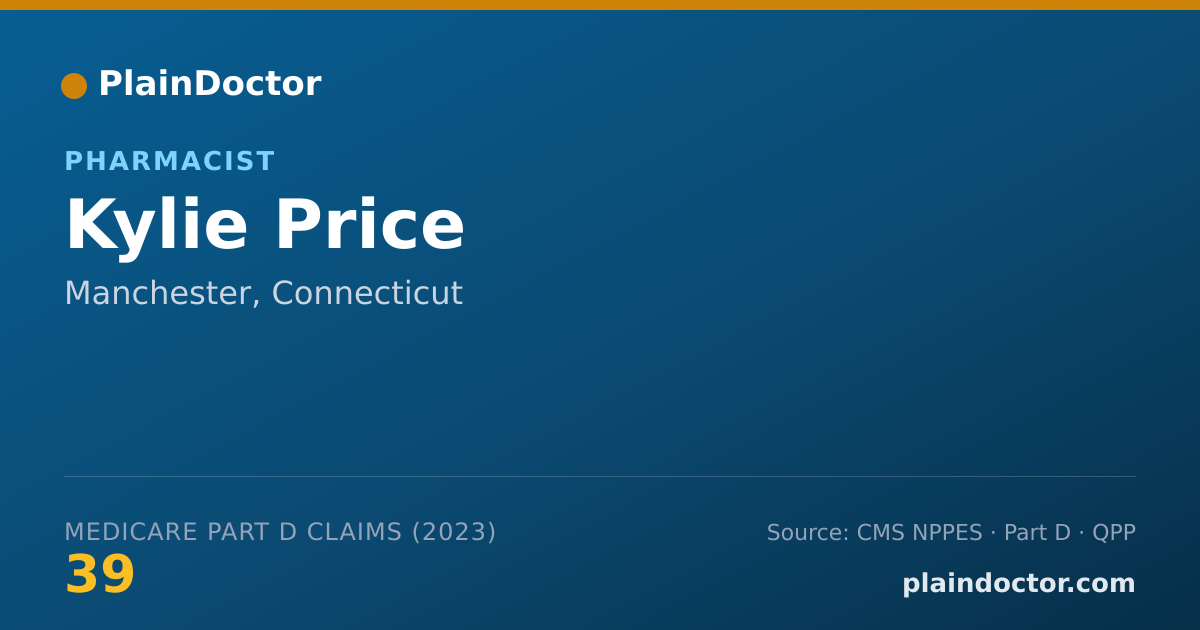 Shareable card for Kylie Price - Pharmacist, Manchester, CT