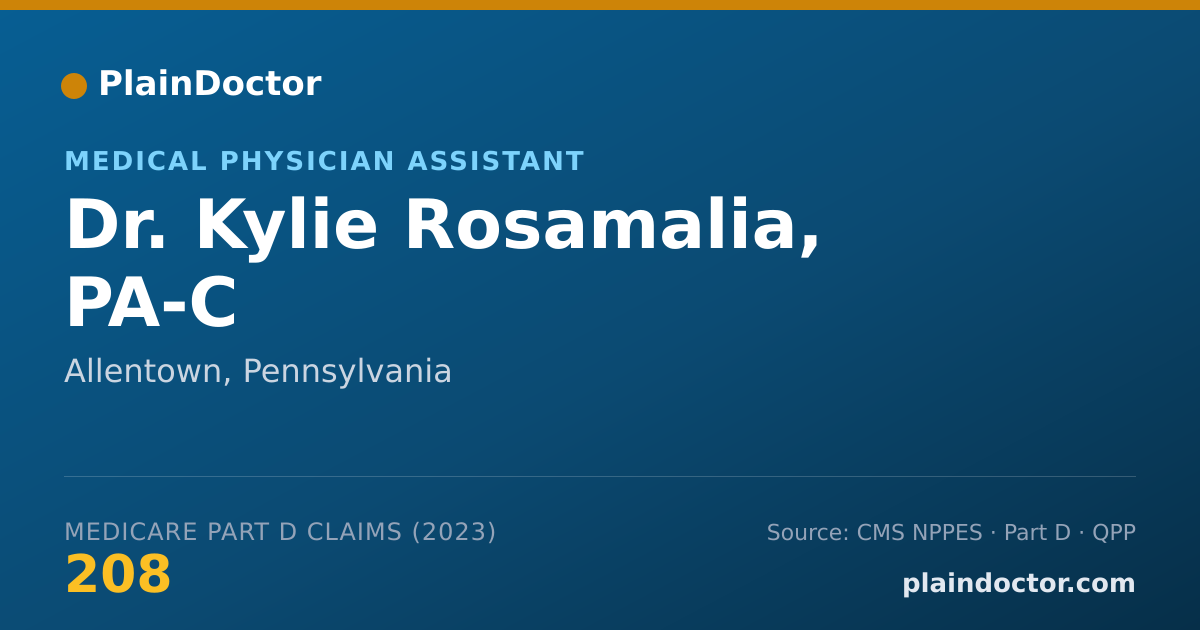 Shareable card for Kylie Rosamalia, PA-C - Medical Physician Assistant, Allentown, PA