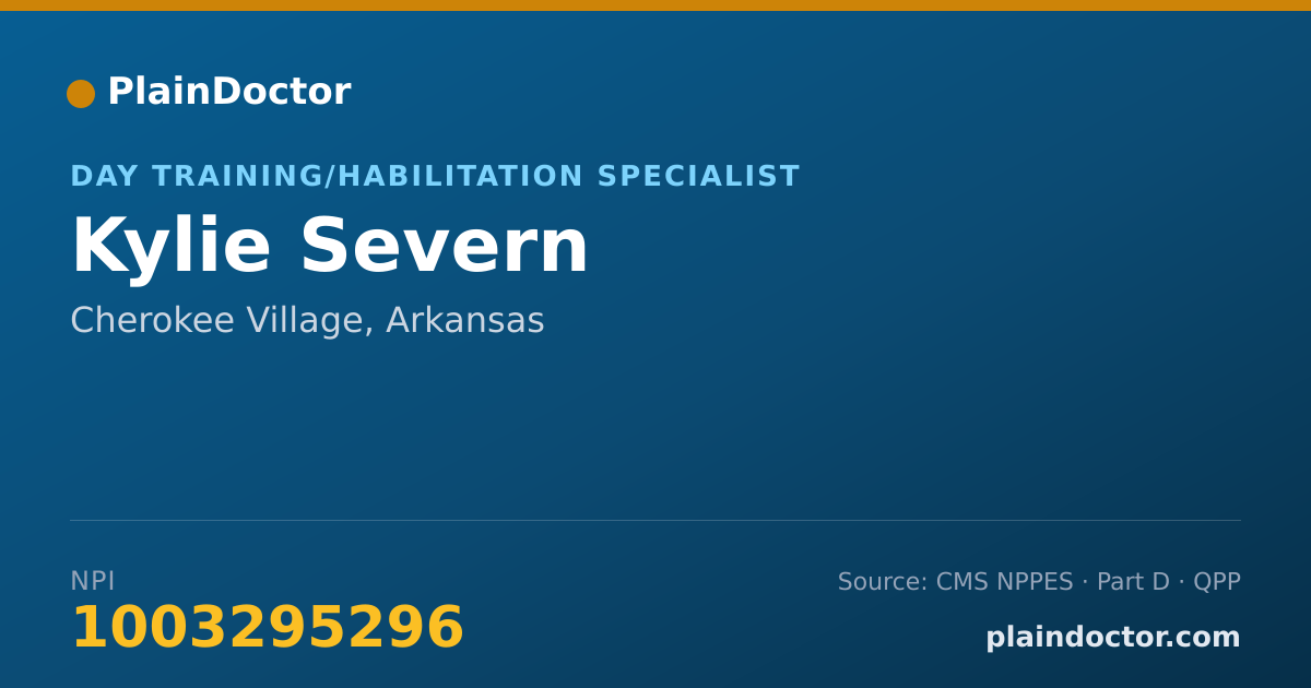 Shareable card for Kylie Severn - Day Training/Habilitation Specialist, Cherokee Village, AR