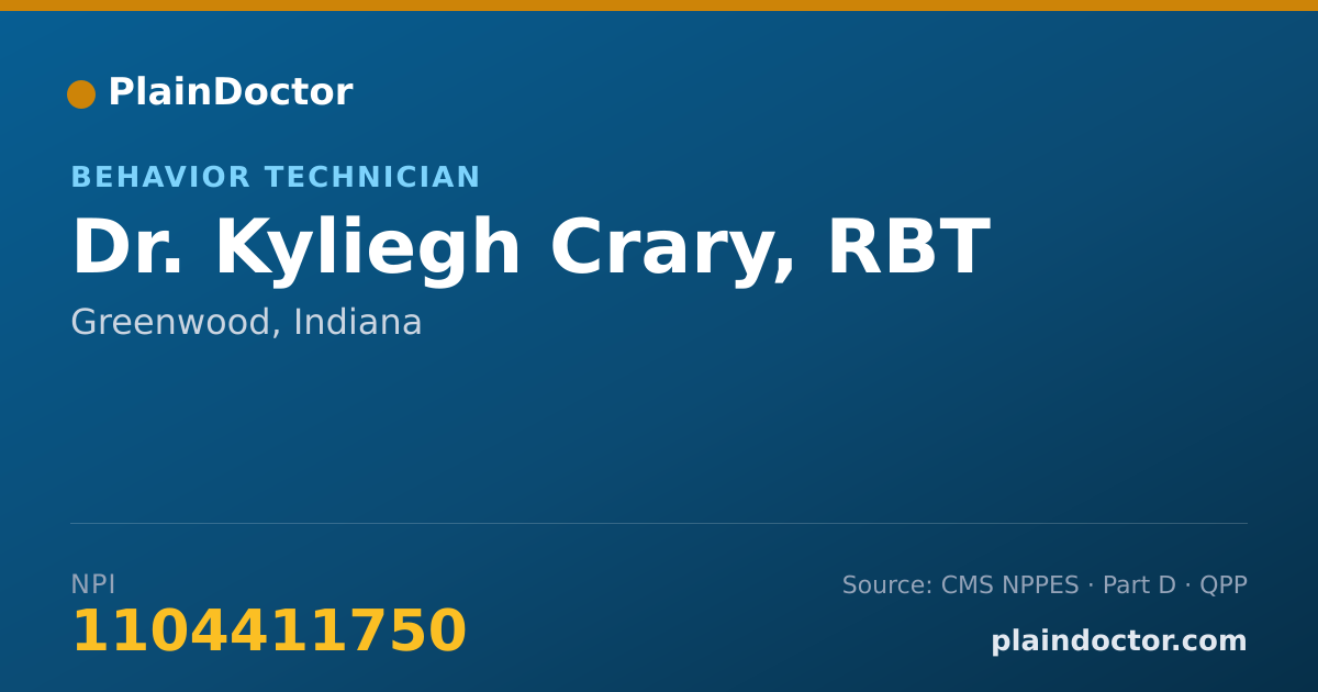 Shareable card for Kyliegh Crary, RBT - Behavior Technician, Greenwood, IN