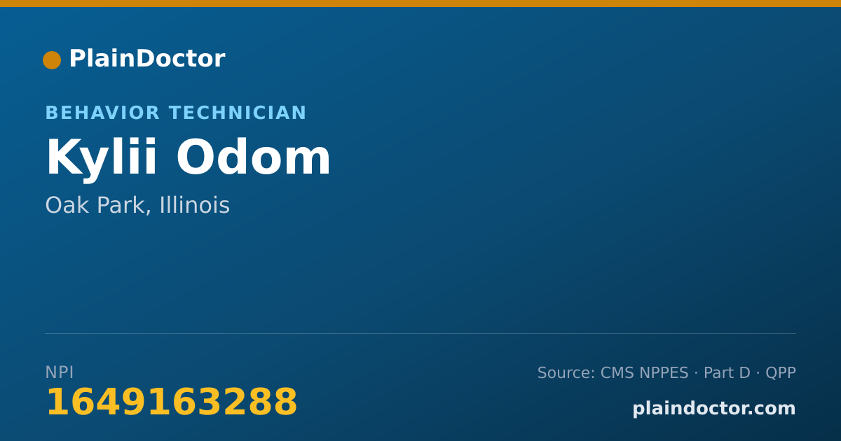 Shareable card for Kylii Odom - Behavior Technician, Oak Park, IL