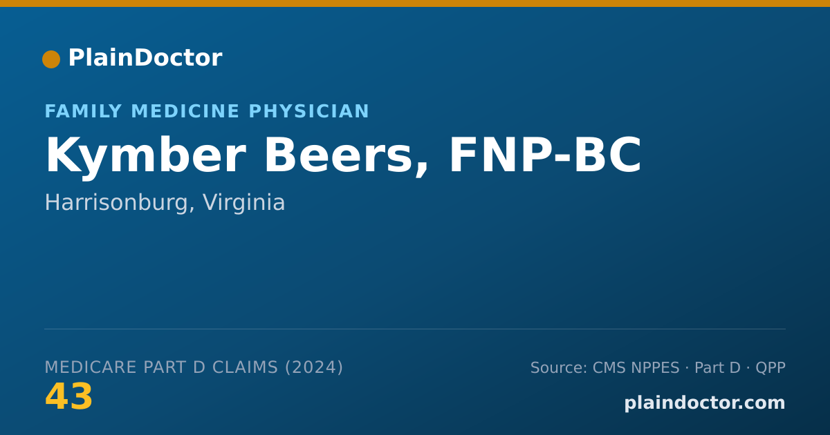 Shareable card for Kymber Beers, FNP-BC - Family Medicine Physician, Harrisonburg, VA