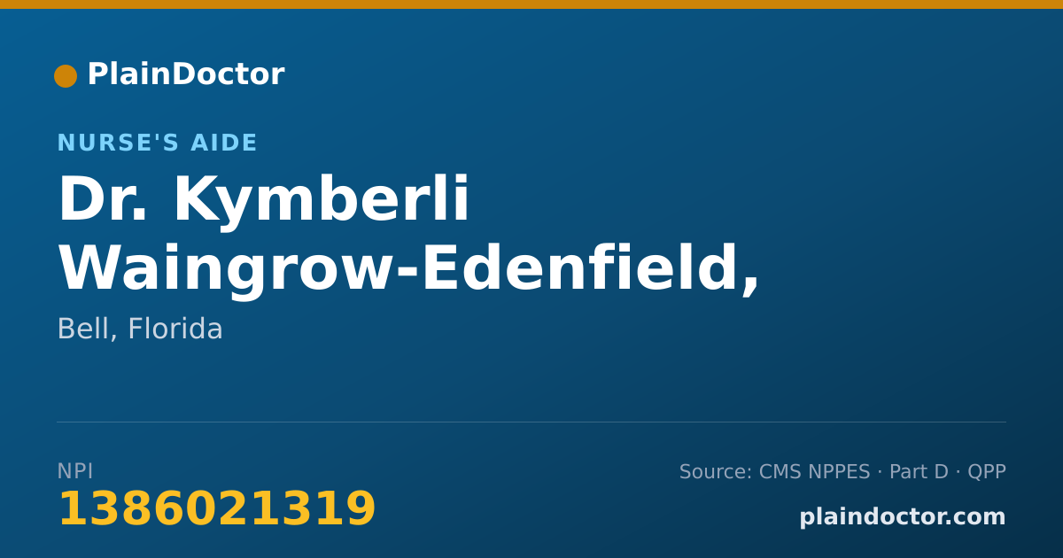 Shareable card for Kymberli Waingrow-Edenfield, CNA - Nurse's Aide, Bell, FL
