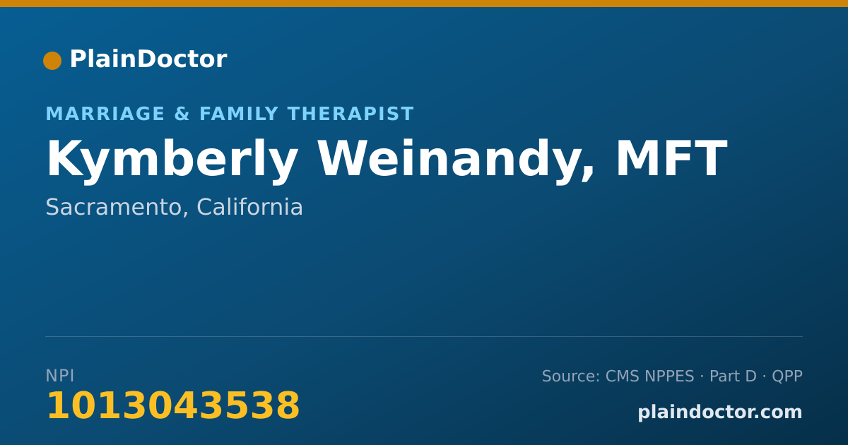 Shareable card for Kymberly Weinandy, MFT - Marriage & Family Therapist, Sacramento, CA