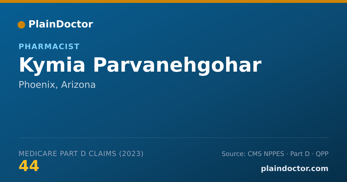 Shareable card for Kymia Parvanehgohar - Pharmacist, Phoenix, AZ