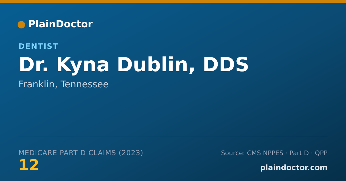 Shareable card for Kyna Dublin, DDS - Dentist, Franklin, TN