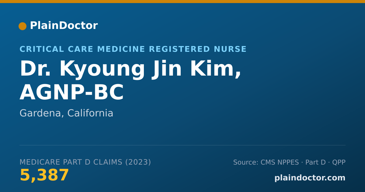 Shareable card for Kyoung Jin Kim, AGNP-BC - Critical Care Medicine Registered Nurse, Gardena, CA