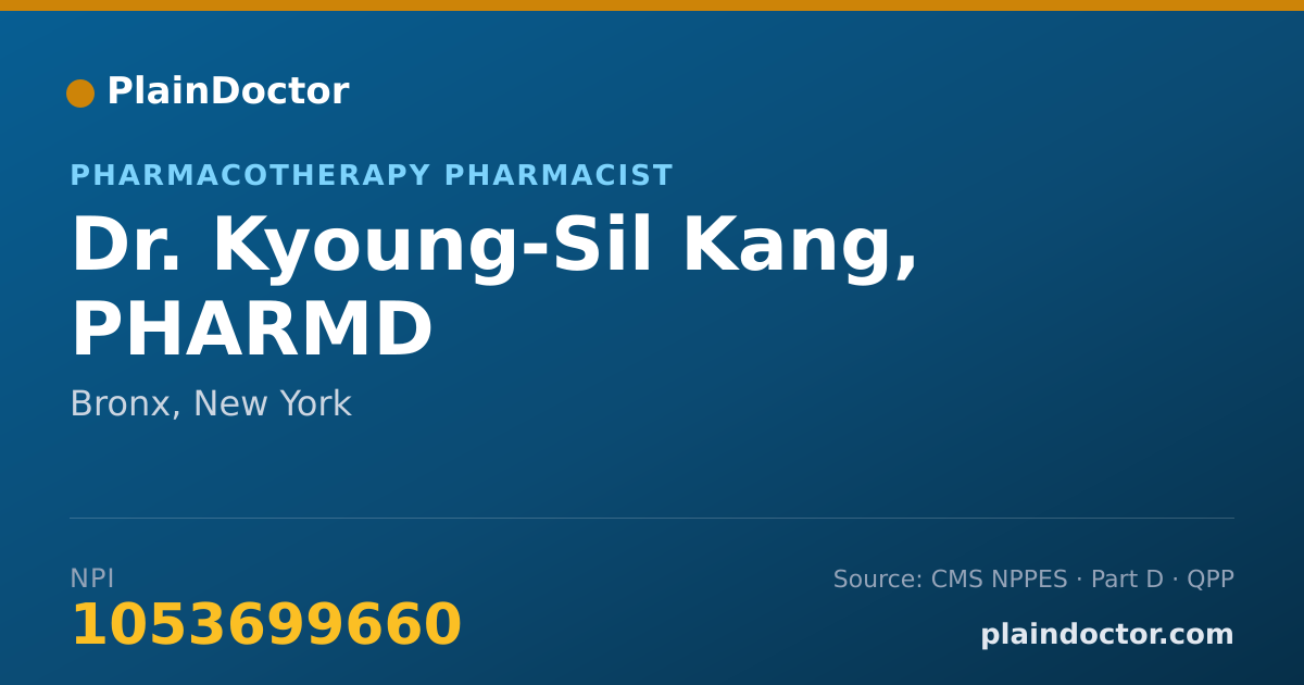 Shareable card for Kyoung-Sil Kang, PHARMD - Pharmacotherapy Pharmacist, Bronx, NY