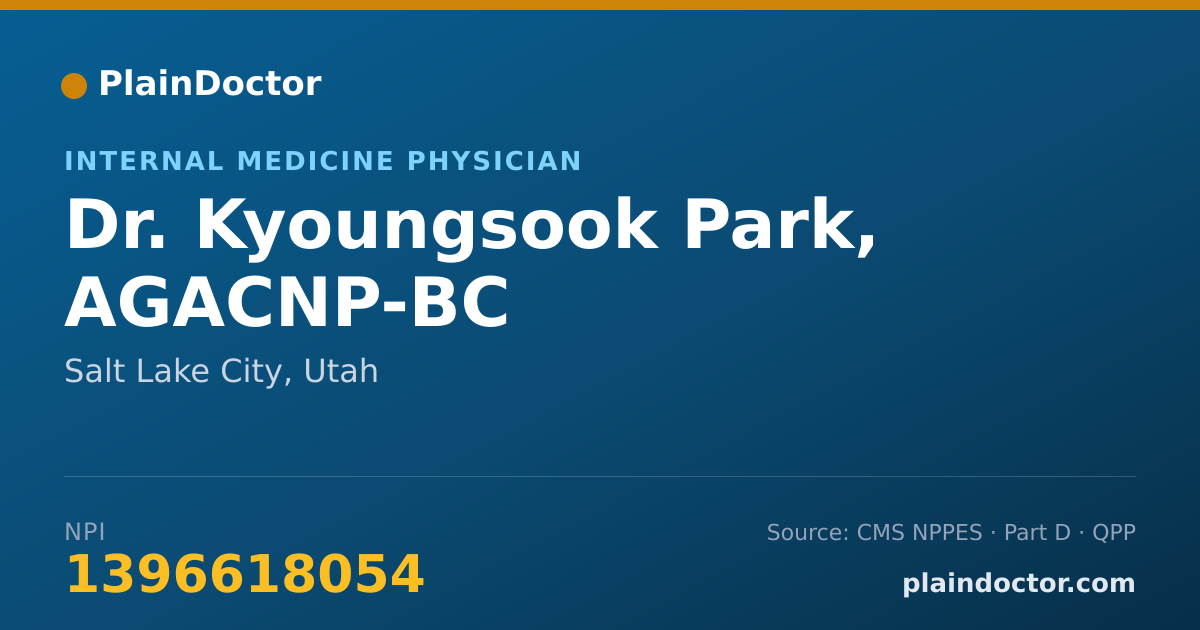 Shareable card for Kyoungsook Park, AGACNP-BC - Internal Medicine Physician, Salt Lake City, UT
