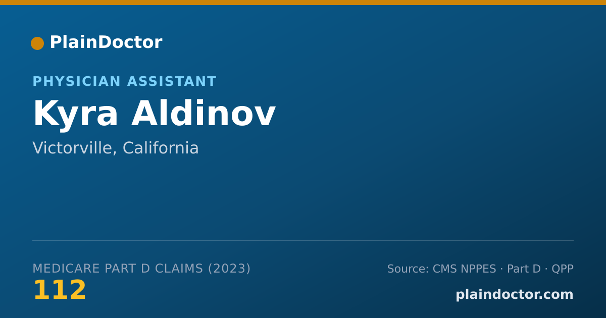 Shareable card for Kyra Aldinov - Physician Assistant, Victorville, CA