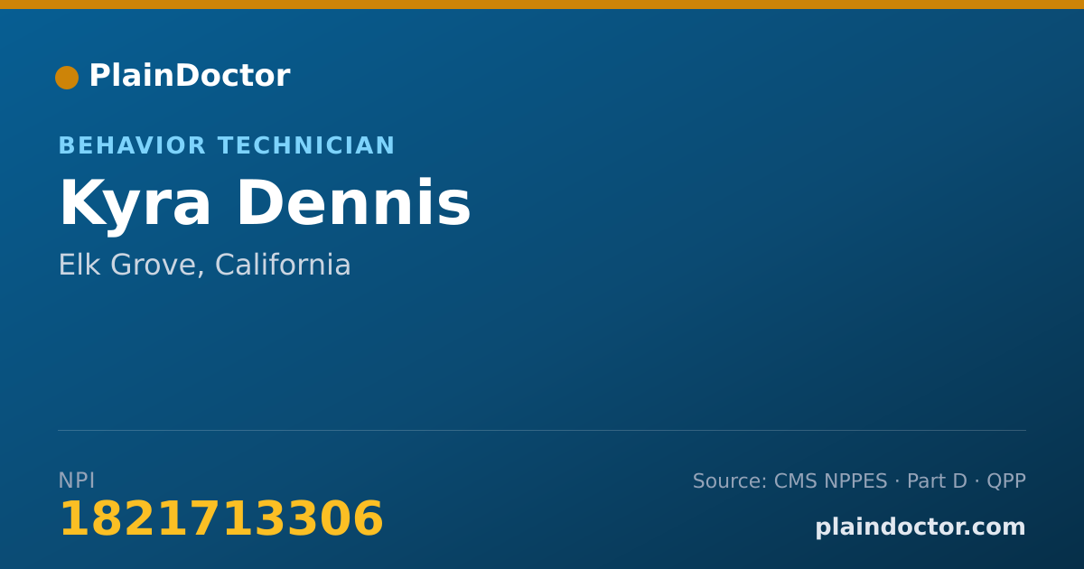 Shareable card for Kyra Dennis - Behavior Technician, Elk Grove, CA