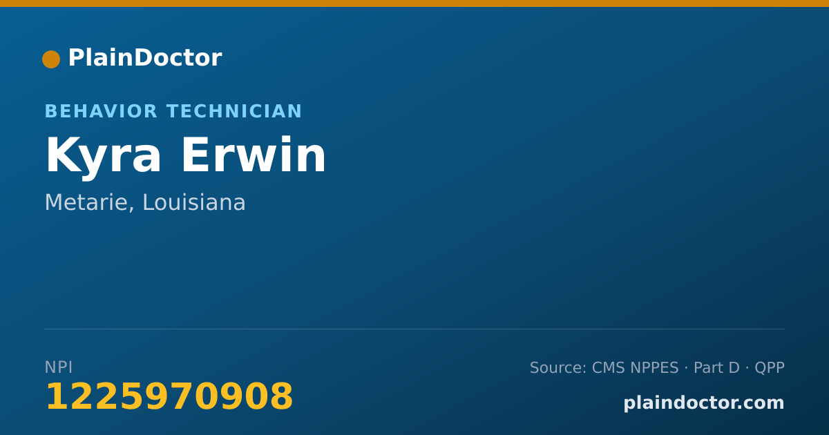Shareable card for Kyra Erwin - Behavior Technician, Metarie, LA