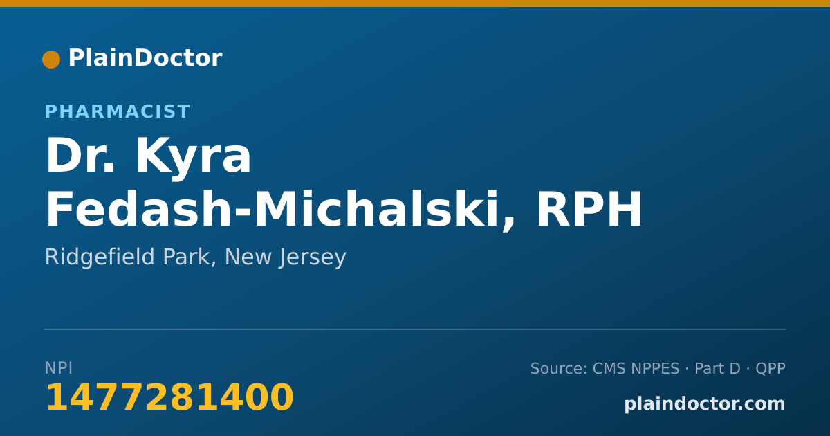 Shareable card for Kyra Fedash-Michalski, RPH - Pharmacist, Ridgefield Park, NJ