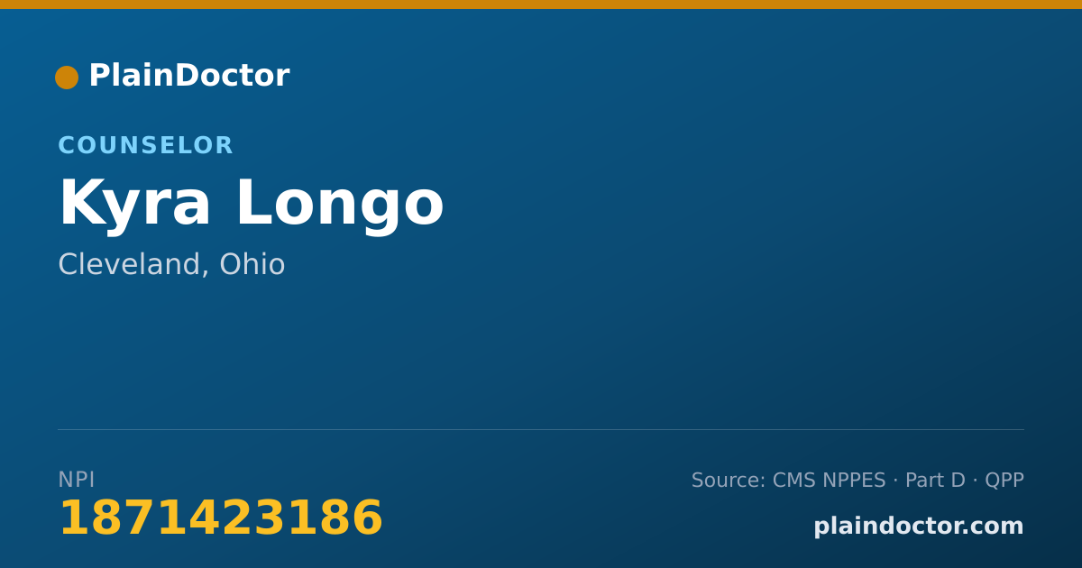 Shareable card for Kyra Longo - Counselor, Cleveland, OH