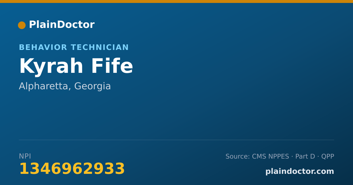 Shareable card for Kyrah Fife - Behavior Technician, Alpharetta, GA