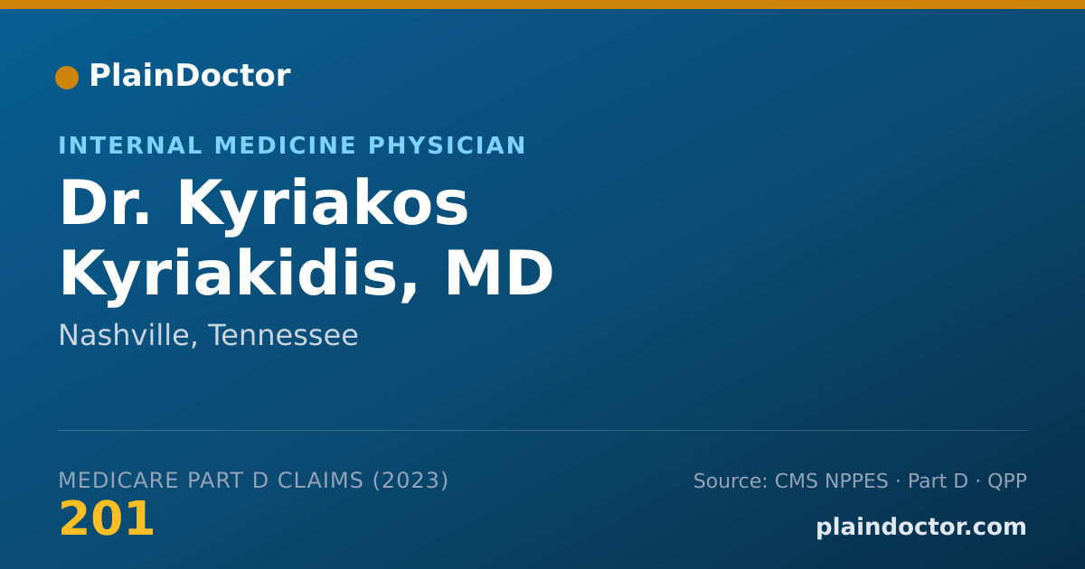 Shareable card for Kyriakos Kyriakidis, MD - Internal Medicine Physician, Nashville, TN