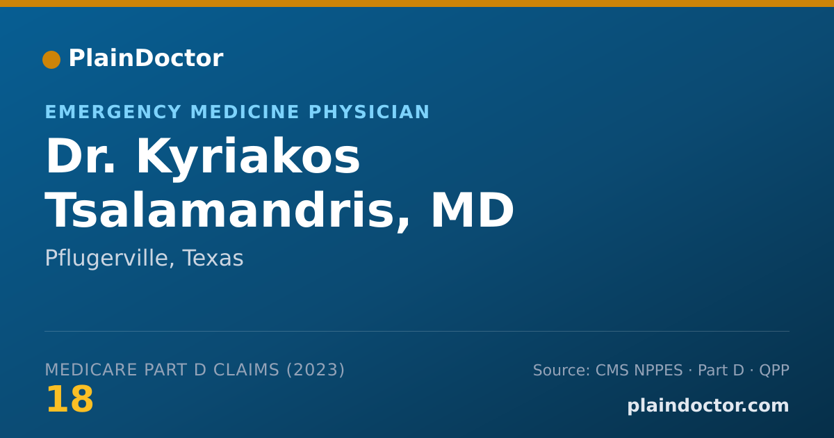 Shareable card for Kyriakos Tsalamandris, MD - Emergency Medicine Physician, Pflugerville, TX