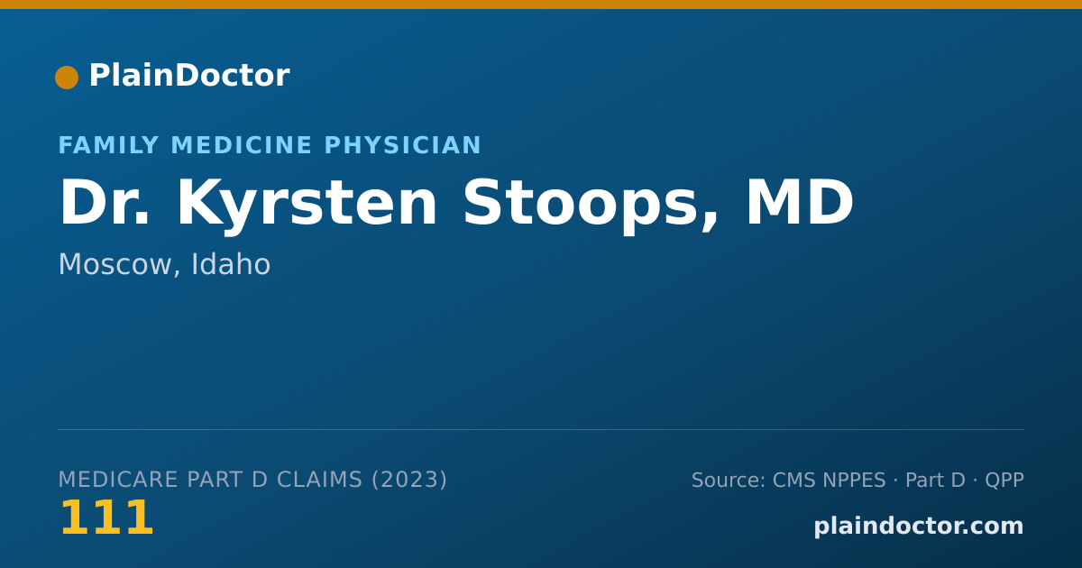 Shareable card for Kyrsten Stoops, MD - Family Medicine Physician, Moscow, ID