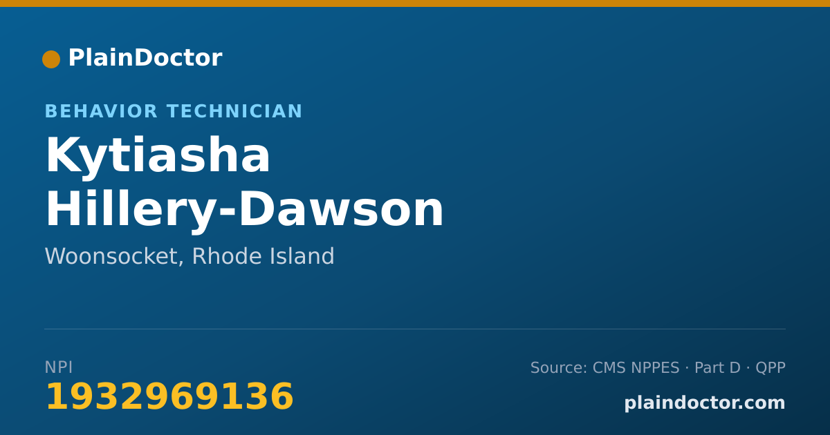 Shareable card for Kytiasha Hillery-Dawson - Behavior Technician, Woonsocket, RI