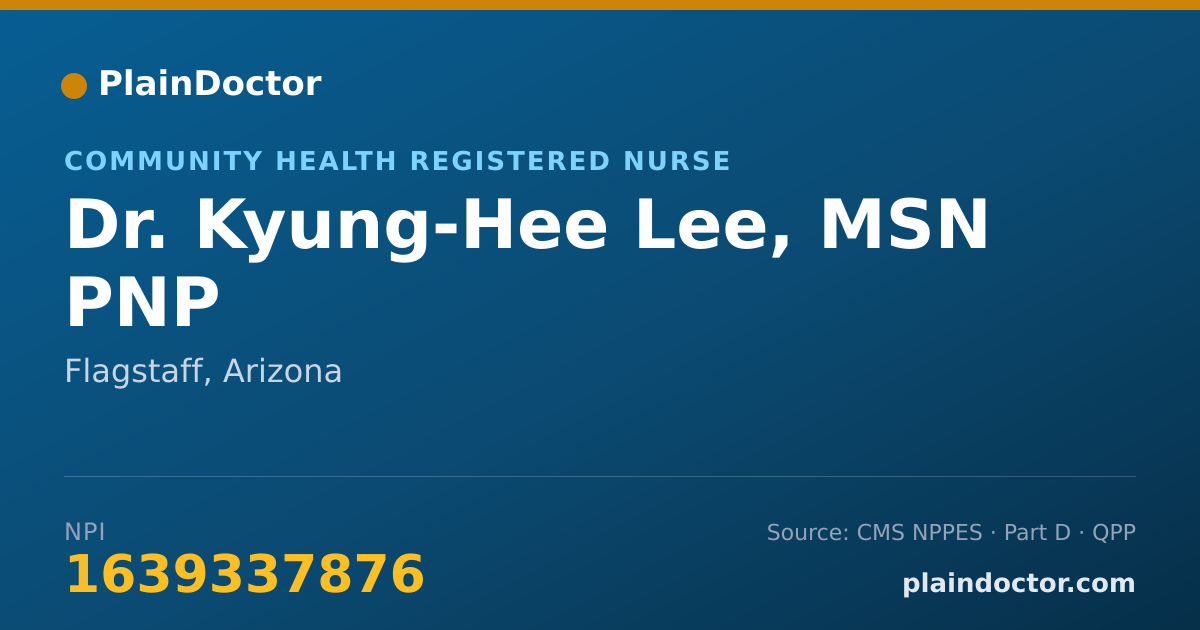 Shareable card for Kyung-Hee Lee, MSN PNP - Community Health Registered Nurse, Flagstaff, AZ
