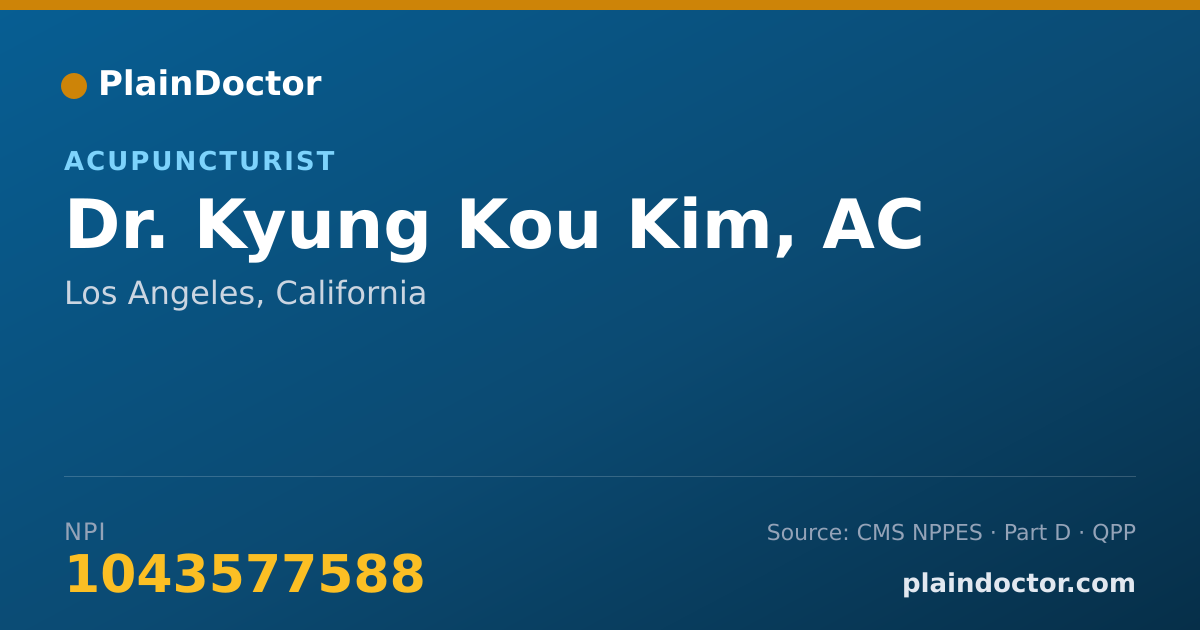 Shareable card for Kyung Kou Kim, AC - Acupuncturist, Los Angeles, CA