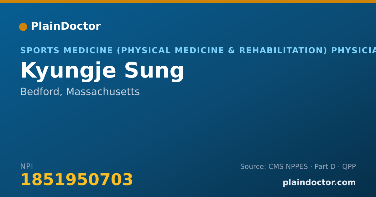 Shareable card for Kyungje Sung - Sports Medicine (Physical Medicine & Rehabilitation) Physician, Bedford, MA