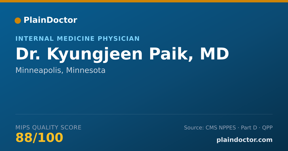 Shareable card for Kyungjeen Paik, MD - Internal Medicine Physician, Minneapolis, MN
