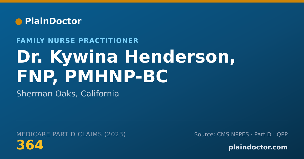 Shareable card for Kywina Henderson, FNP, PMHNP-BC - Family Nurse Practitioner, Sherman Oaks, CA