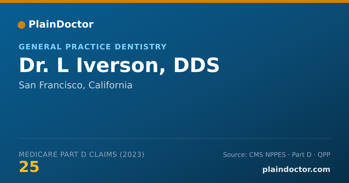 Shareable card for L Iverson, DDS - General Practice Dentistry, San Francisco, CA