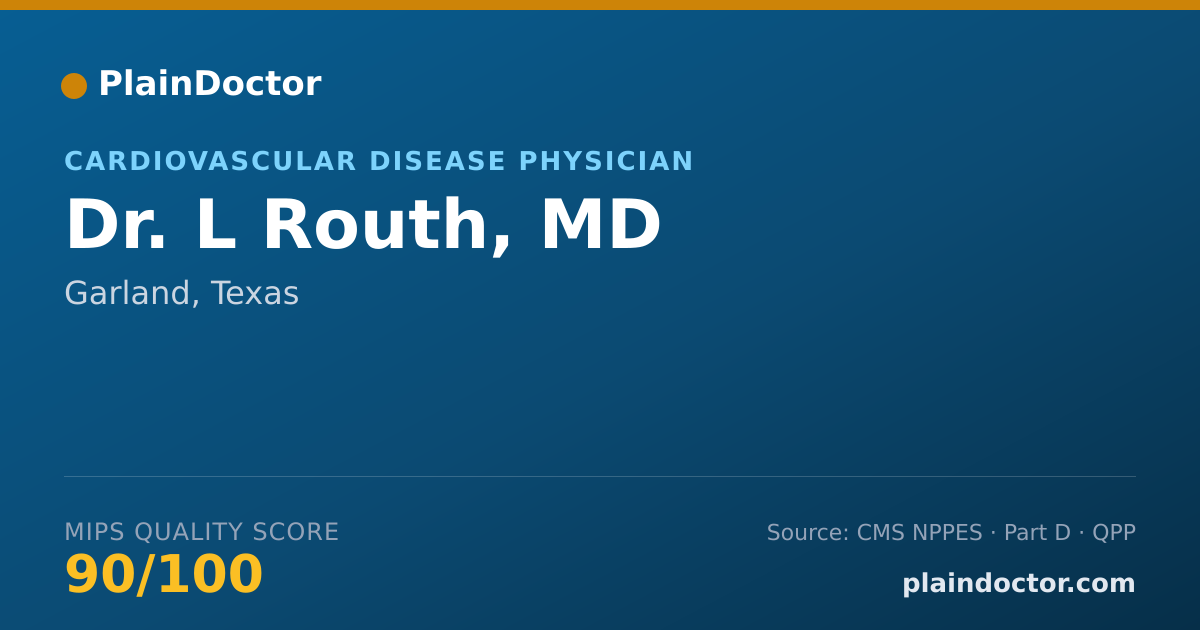 Shareable card for L Routh, MD - Cardiovascular Disease Physician, Garland, TX