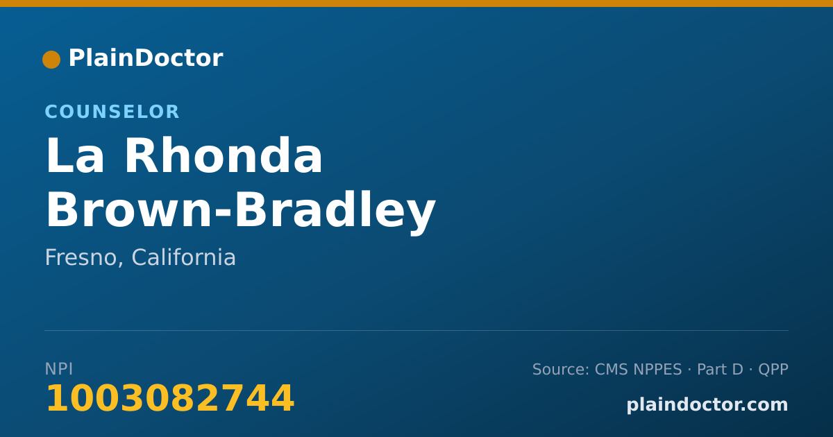 Shareable card for La Rhonda Brown-Bradley - Counselor, Fresno, CA