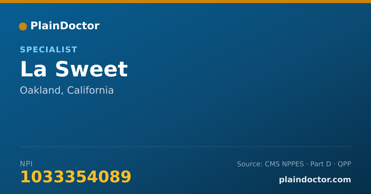 Shareable card for La Sweet - Specialist, Oakland, CA