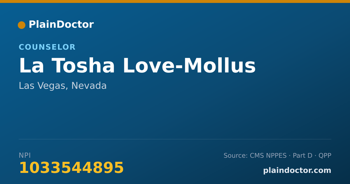Shareable card for La Tosha Love-Mollus - Counselor, Las Vegas, NV