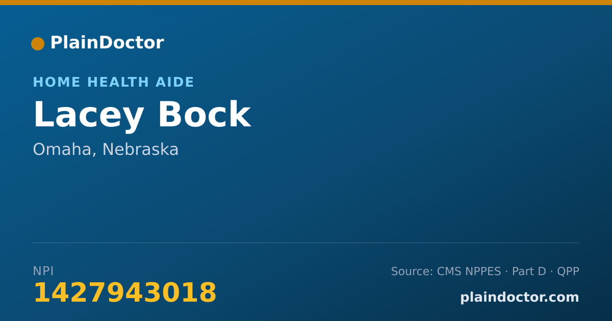 Shareable card for Lacey Bock - Home Health Aide, Omaha, NE