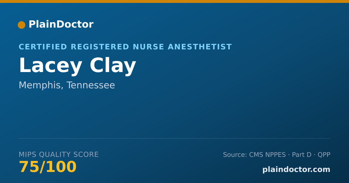 Shareable card for Lacey Clay - Certified Registered Nurse Anesthetist, Memphis, TN