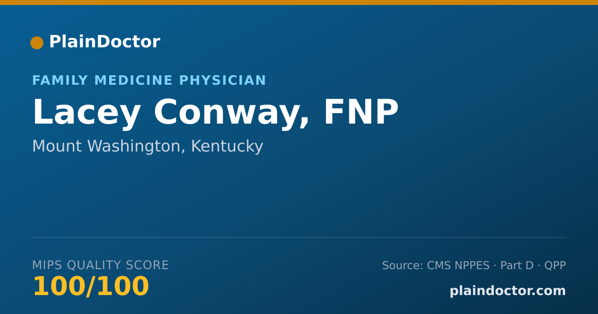 Shareable card for Lacey Conway, FNP - Family Medicine Physician, Mount Washington, KY
