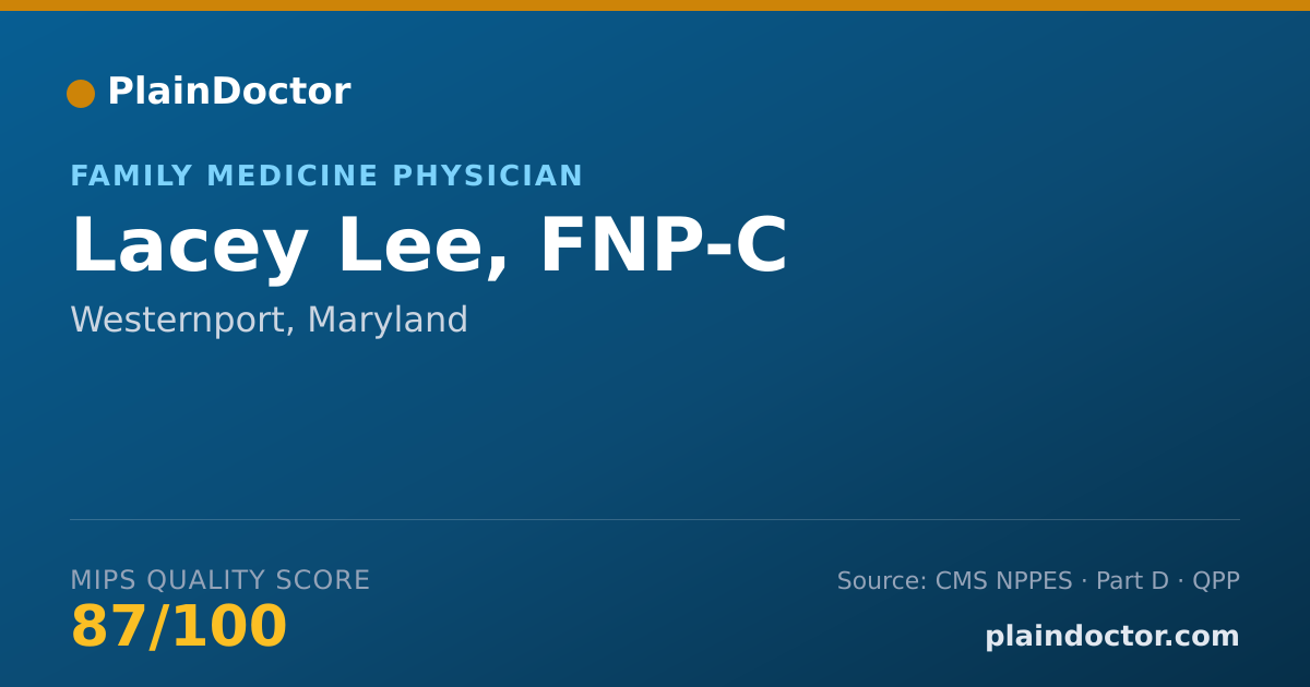 Shareable card for Lacey Lee, FNP-C - Family Medicine Physician, Westernport, MD