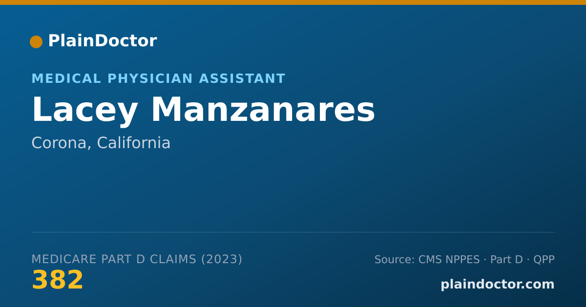 Shareable card for Lacey Manzanares - Medical Physician Assistant, Corona, CA