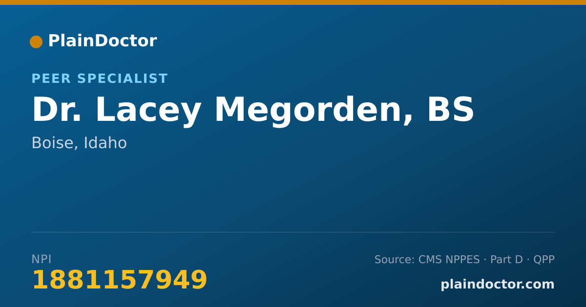 Shareable card for Lacey Megorden, BS - Peer Specialist, Boise, ID
