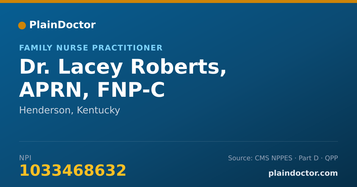 Shareable card for Lacey Roberts, APRN, FNP-C - Family Nurse Practitioner, Henderson, KY