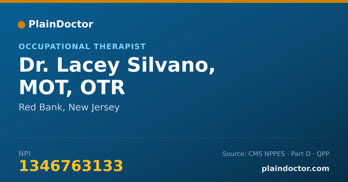 Shareable card for Lacey Silvano, MOT, OTR - Occupational Therapist, Red Bank, NJ