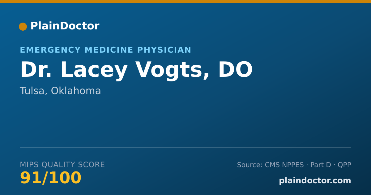 Shareable card for Lacey Vogts, DO - Emergency Medicine Physician, Tulsa, OK