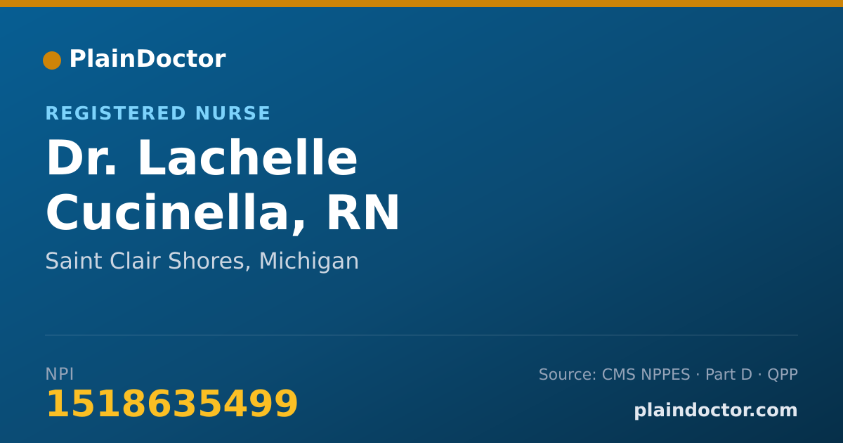 Shareable card for Lachelle Cucinella, RN - Registered Nurse, Saint Clair Shores, MI