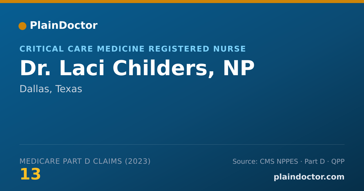 Shareable card for Laci Childers, NP - Critical Care Medicine Registered Nurse, Dallas, TX