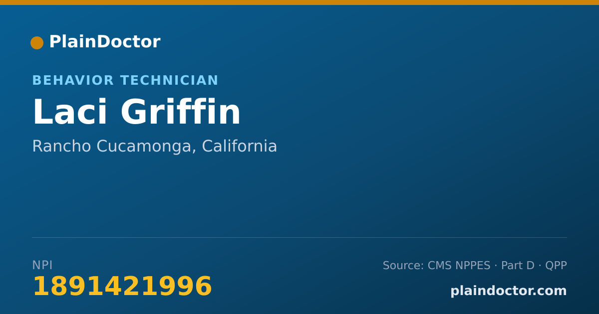 Shareable card for Laci Griffin - Behavior Technician, Rancho Cucamonga, CA