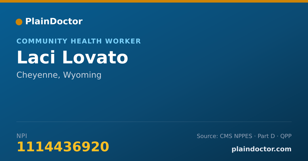 Shareable card for Laci Lovato - Community Health Worker, Cheyenne, WY