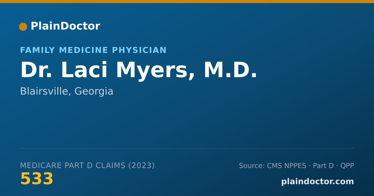 Shareable card for Laci Myers, M.D. - Family Medicine Physician, Blairsville, GA